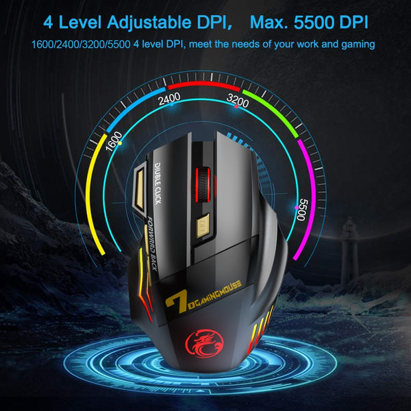 Silent mouse Backlight RGB Silent Mice-Gaming lovers and work at night