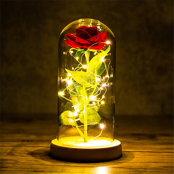 Rose LED Light Flower In Glass