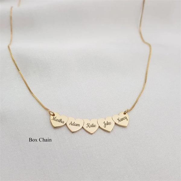 Heart Necklace Engraved Custom Name Jewelry for Woman